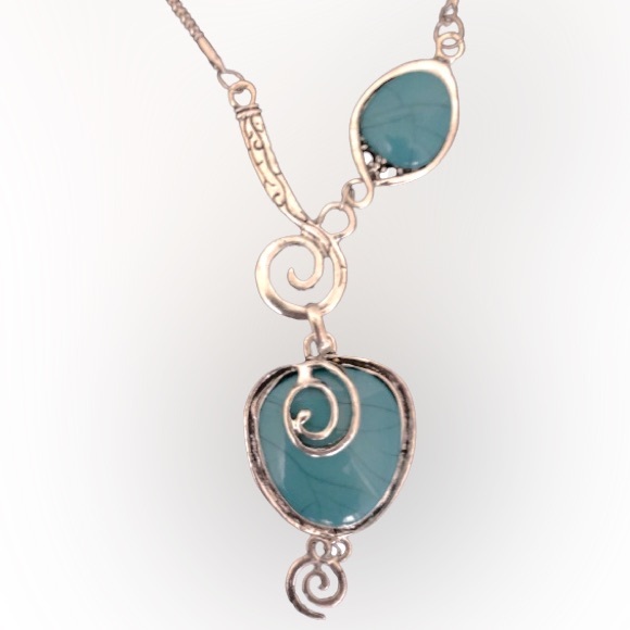 NEW Western Turquoise Silver Pendant Necklace - Picture 2 of 5